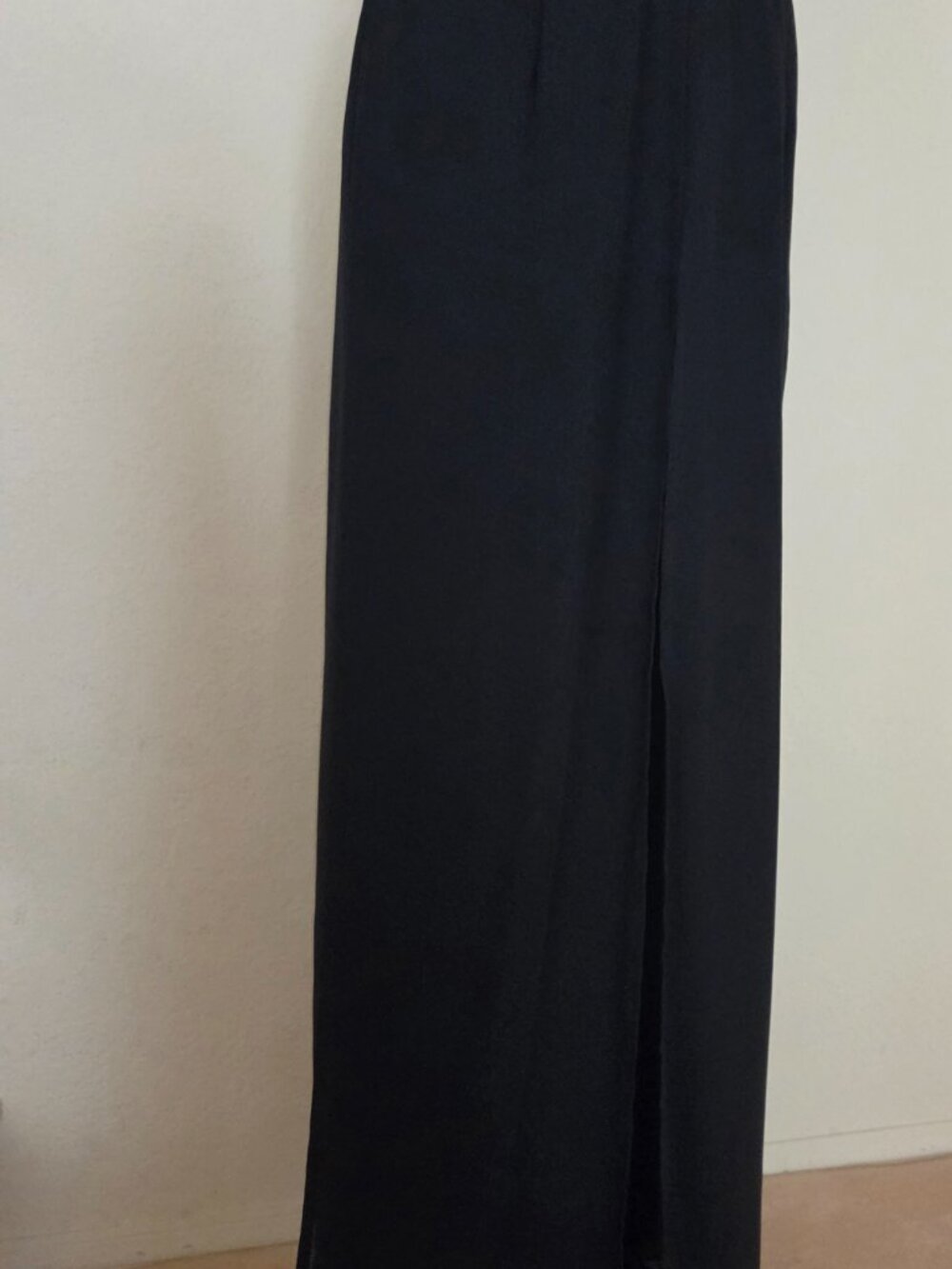 Vintage Black Wide Sheer Leg Pants with Four Sheer Overlay Panels - Picture 2 of 16